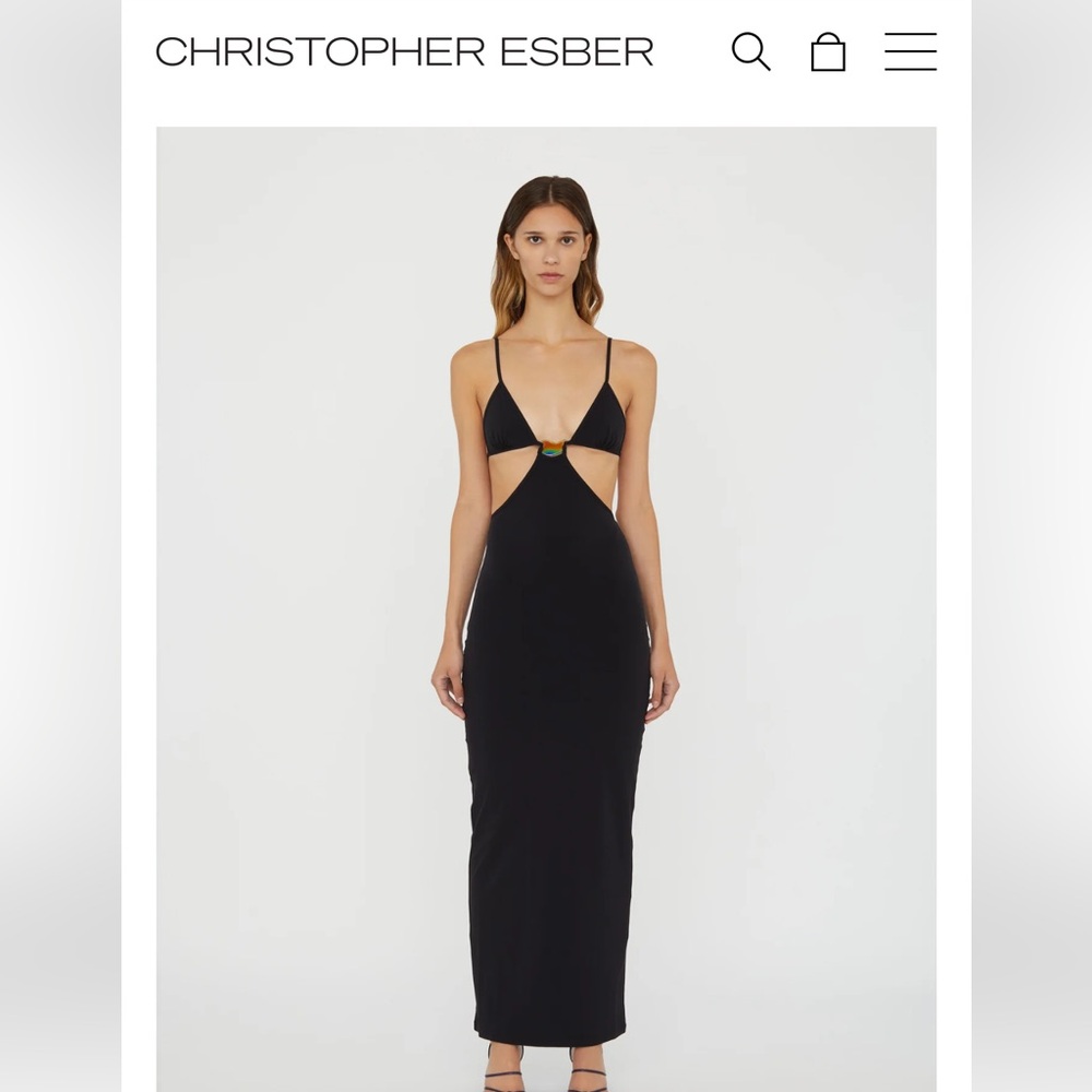 Christopher Esber MOODSTONE CUTAWAY LYCRA DRESS